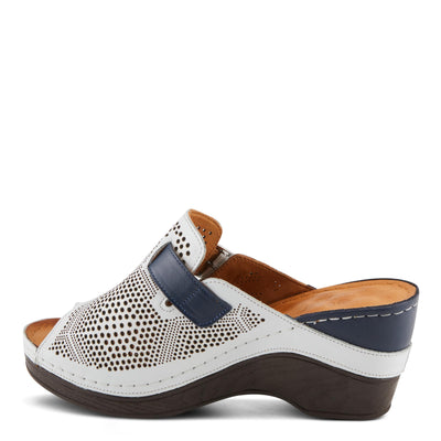 Spring Step MOMELLE Women's Perforated Leather Wedge Slide Sandals - Chic Style, Comfortable Elegance White Multi EU 41 / US 9.5-10