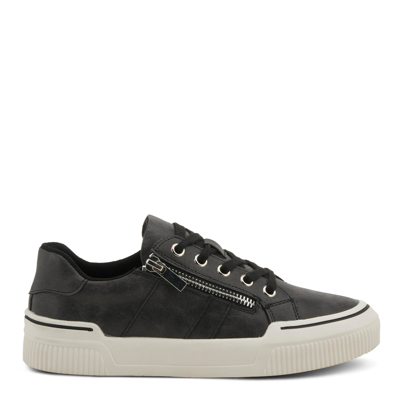 PATRIZIA Women's DARAH Fashion Sneakers with Functional Zipper, Lace Keeper, and Comfortable Fit