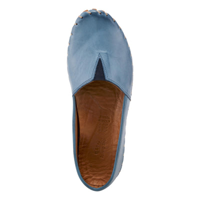 Spring Step Kathaleta Shoes for Women - Ladies Slip-On Shoes with Rubber Outsole - Comfortable Leather Shoes for Womens - Blue EU 41 / US 9.5-10
