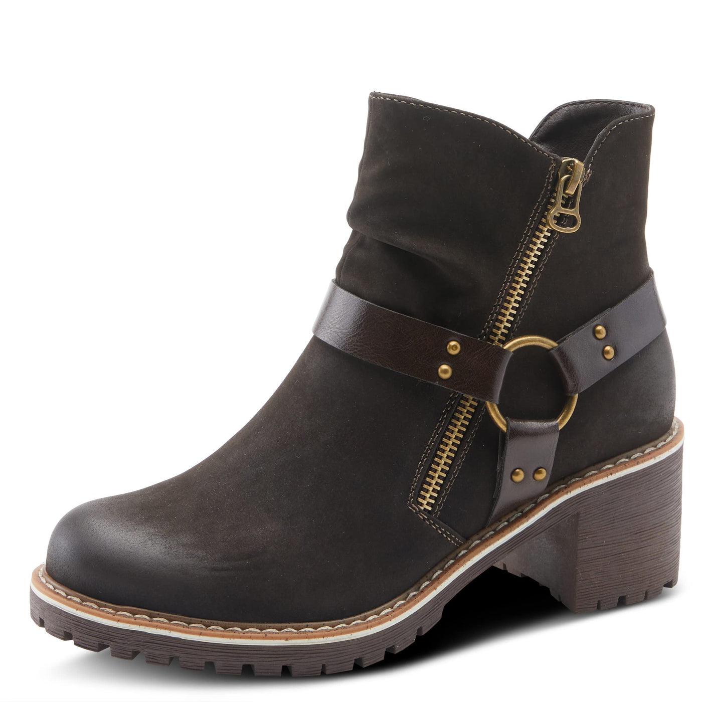 PATRIZIA Spring Step Firewood Booties for Women - Ladies Ankle Boots with Zipper Closure - Vegan Leather Womens Boots for Outdoor - Chocolate Brown EU 36 / US 5.5-6