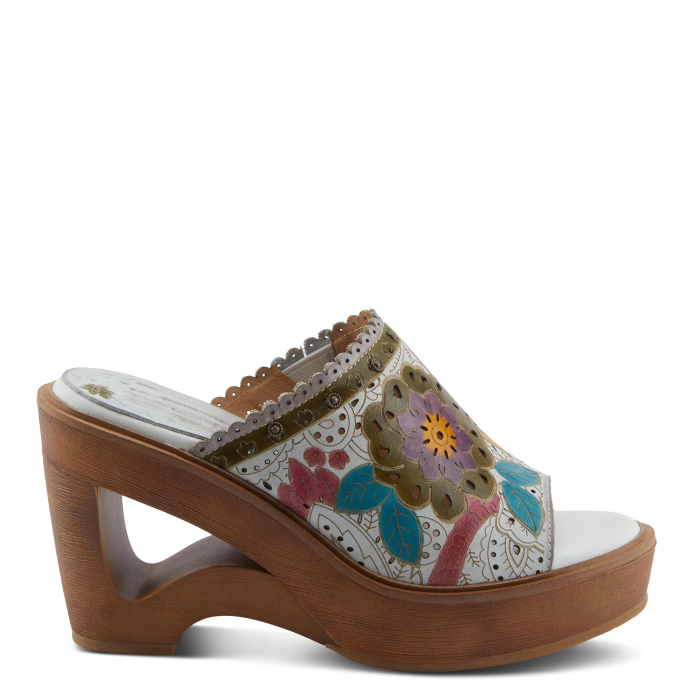 L'Artiste by Spring Step Women's Calle Sandal, White Multi, 7.5-8