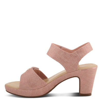 PATRIZIA Women's DADE-WOVEN Hook and Loop Sandals - Textured Faux Leather with Gold Button Accents, Adjustable Fit BLUSH EU 38 / US 7.5-8