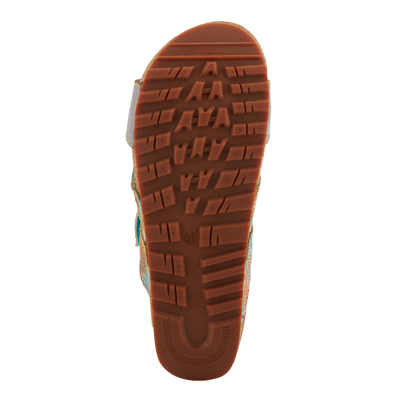 Spring Step L'Artiste Women's LAVONDA - Hand-Painted Floral Sandals with Padded Footbed Grey Multi EU 40 / US 9