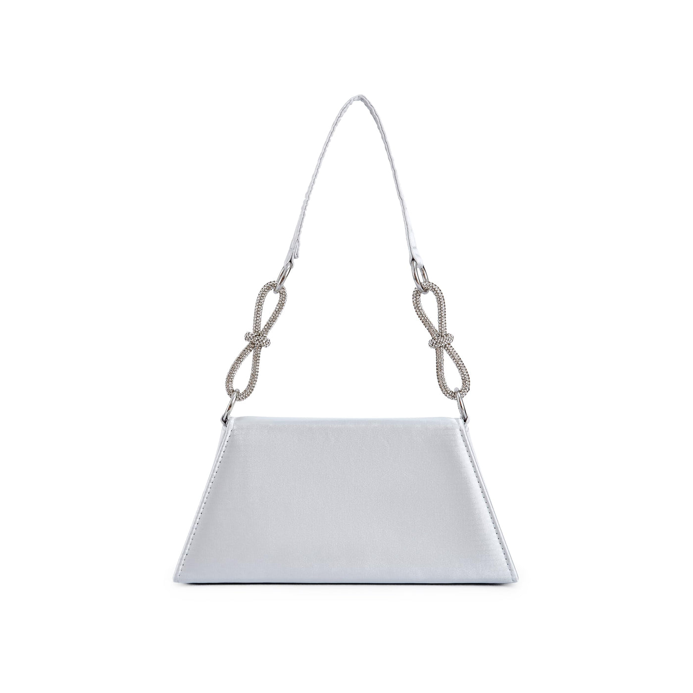 Lady Couture AMY Rhinestone Bow Handbag, Silver
