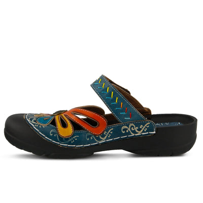 L'artiste by Spring Step Women's Copa Flat Sandal, Blue/Multi, 41 EU/9.5-10 M US