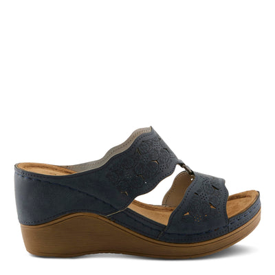 Flexus Women's Dreiser Slide Wedge Sandal Navy EU 37 / US 6.5-7