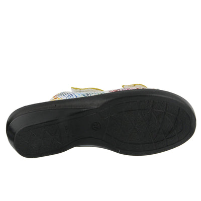 Flexus Women's Kina Slide Sandal White Multi EU 39 / US 8.5