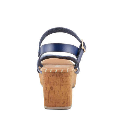 PATRIZIA Women's SANDRINE Quarter Strap Cork Platform Sandals Blue Multi EU 41 / US 9.5-10
