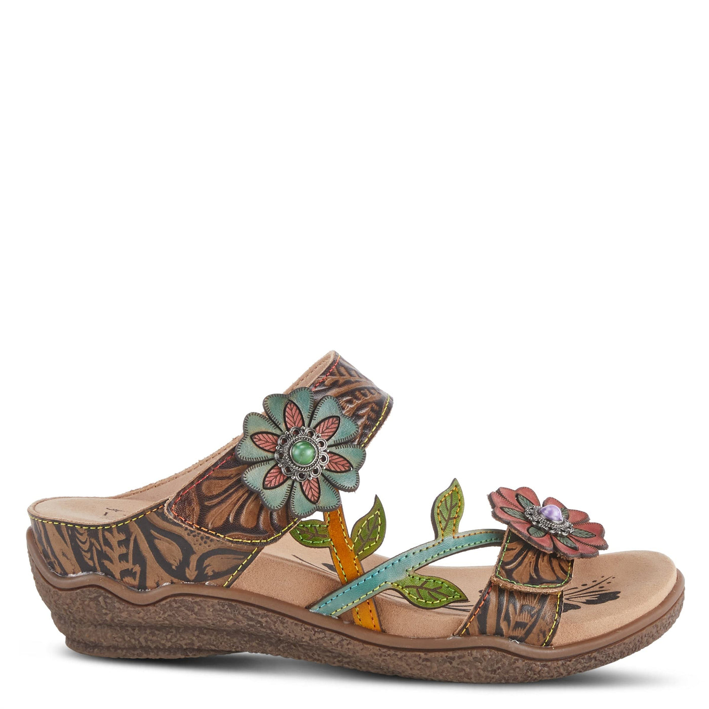 Spring Step L'Artiste Women's Aymee Slide Sandal Taupe Multi EU 41 / US 9.5-10