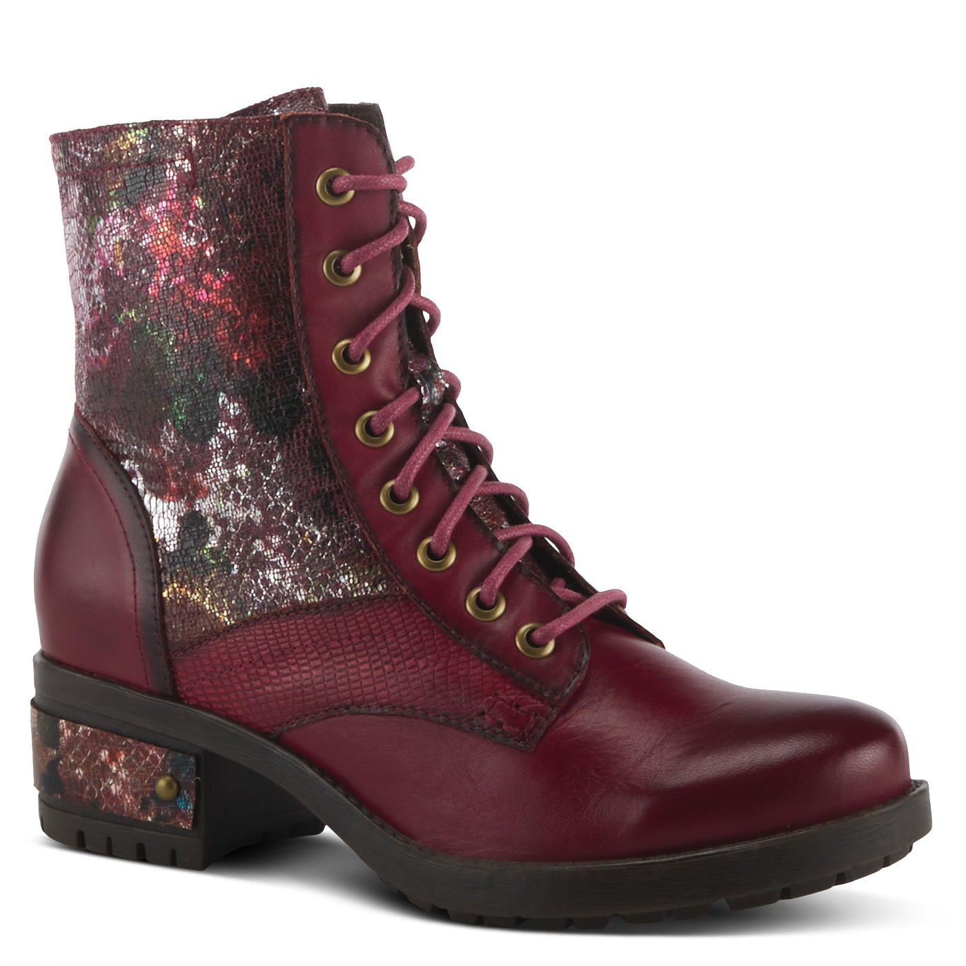 Spring Step L'Artiste Women's Marty-Met Leather Bootie Bordeaux Multi EU 37 / US 6.5-7