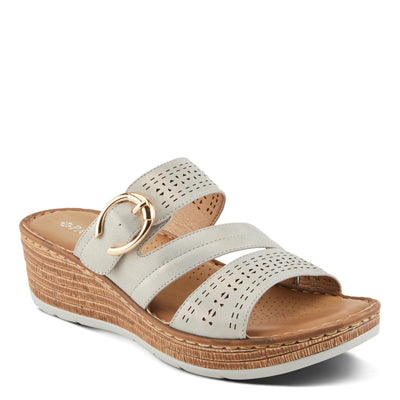 PATRIZIA Women's SHARONDA Asymmetrical Slide Wedge Sandals Silver EU 38 / US 7.5-8