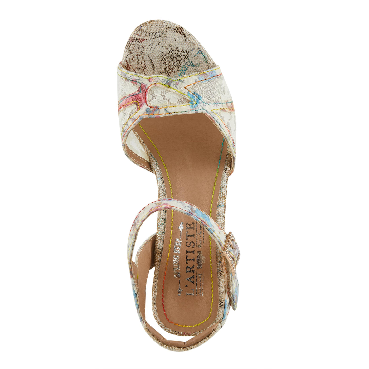 Spring Step L'Artiste Women's CHATEL Open-Toe Sandals - Classic Elegance with a Contemporary Twist Beige Multi EU 42 / US 10.5-11