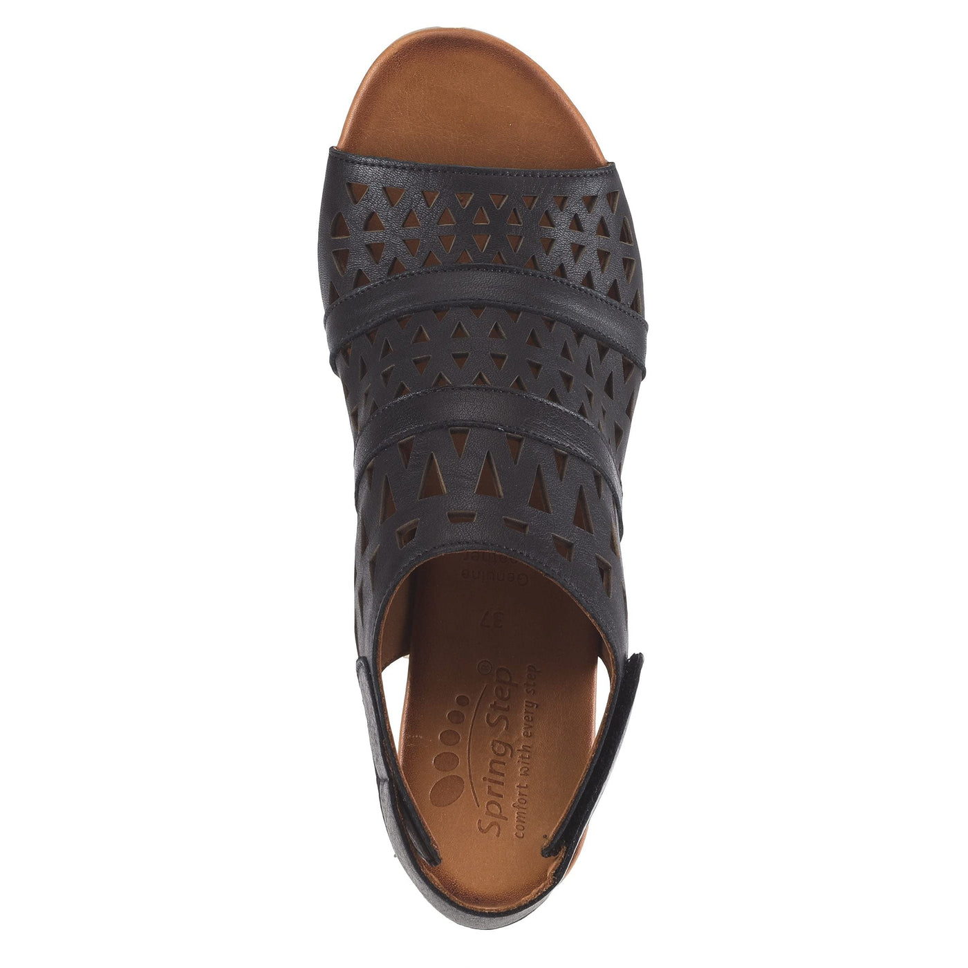 Spring Step Women's Style Dorotha Black Euro Size 36 Leather Sandal