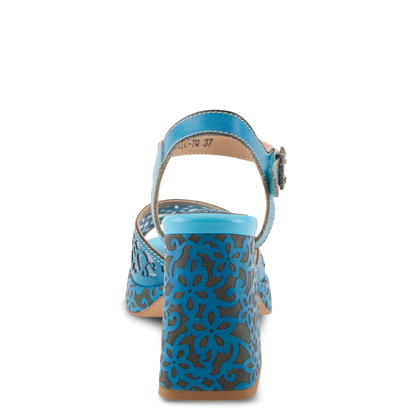 Spring Step L'Artiste Women's SAVYCHIC Platform Sandals - Open Toe, Leather and Mesh, Hook and Loop Closure Turquoise EU 42 / US 10.5-11