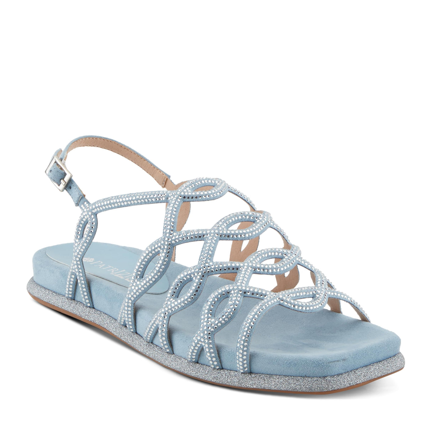 PATRIZIA Women's GLAMGLOSS Flat Sandals Light Blue EU 37 / US 6.5-7