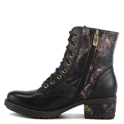 L'Artiste by Spring Step Marty Met Hand Painted Metallic Floral Ankle Boots for Women | Shoes for Women with Arch Support and Flexible Sole