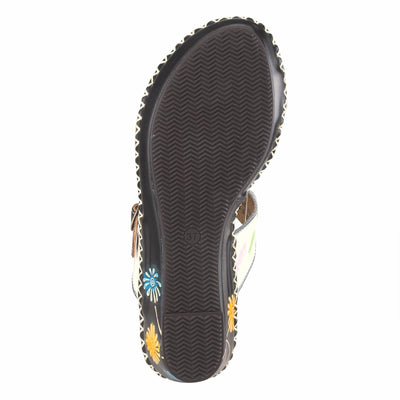 Spring Step L'Artiste Women's SANTORINI Slide Wedge Sandal White EU 37 / US 6.5-7