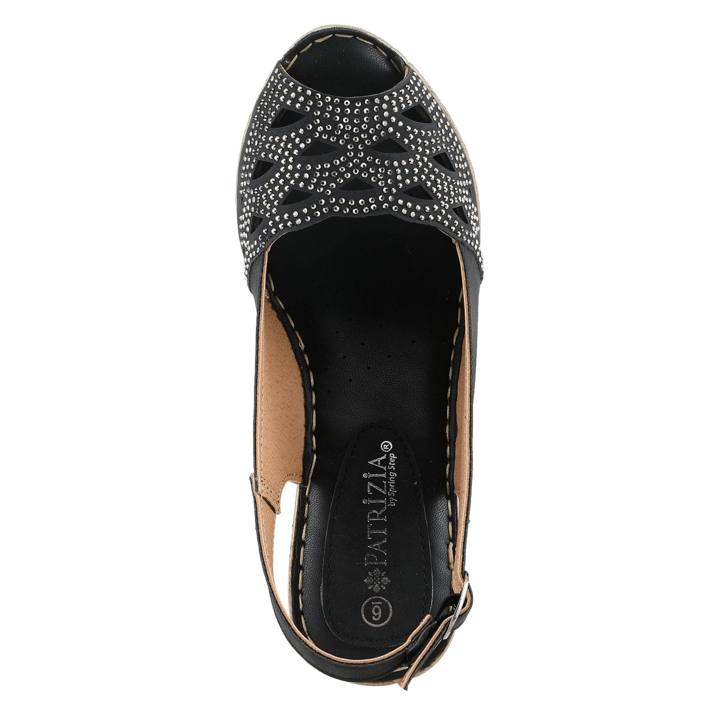Patrizia Women's Iolite Wedge Sandal, Black, 8.5