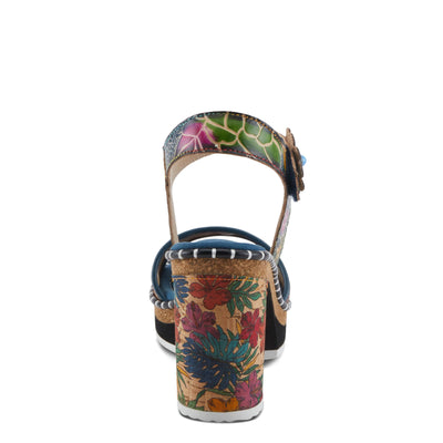 L'Artiste by Spring Step Women's Charisma Sandal, Navy Multi, 7.5-8