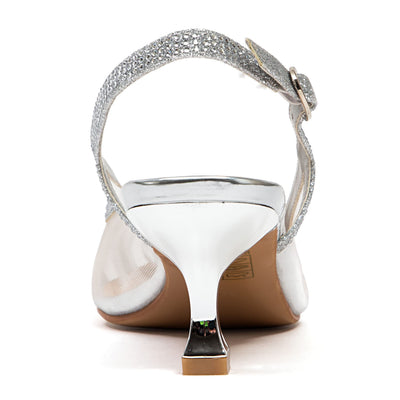 Ninety Union Macy Rhinestone Trimmed Sling Back, Silver, 9