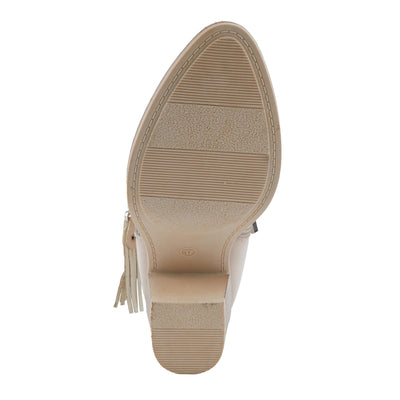PATRIZIA Women's ALRK Heeled Booties with Fringe Tassels, Zipper Closure, and Western-Inspired Design Bone EU 40 / US 9