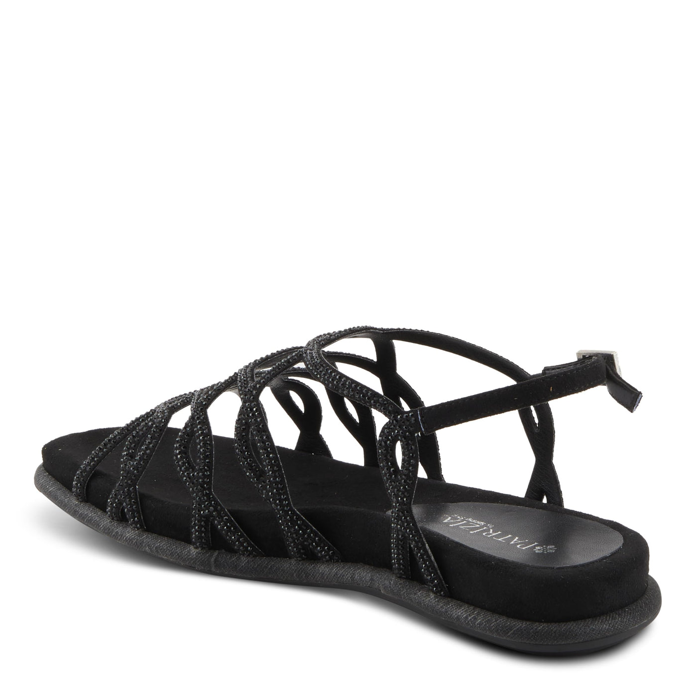 PATRIZIA Women's GLAMGLOSS Flat Sandals Black EU 39 / US 8.5