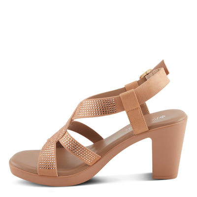 PATRIZIA Women's DRINA Slingback Cross-Over Heeled Sandals Blush EU 40 / US 9