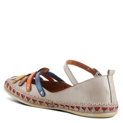 Spring Step Women's Apache Mary-Jane Leather Flat Shoe Grey Multi EU 40 / US 9