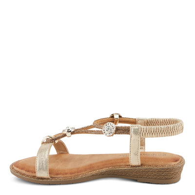 PATRIZIA Women's CHARMER T-Strap Flat Sandals Soft Gold EU 38 / US 7.5-8