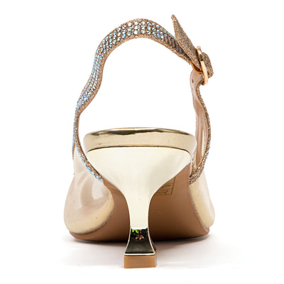 Ninety Union Macy Rhinestone Trimmed Sling Back, Gold, 10