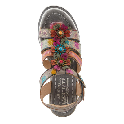 Spring Step L'Artiste Women's FloralBloom - Hand-Painted Lightweight Athleisure Sandals Grey Multi EU 35 / US 5