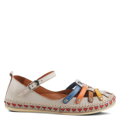Spring Step Women's Apache Mary-Jane Leather Flat Shoe Grey Multi EU 40 / US 9