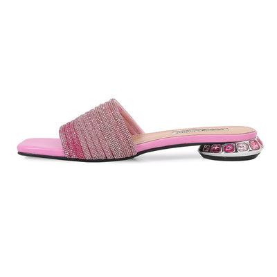 Lady Couture AMAZING Multi Color Straps Slide, Pink Multi, 4