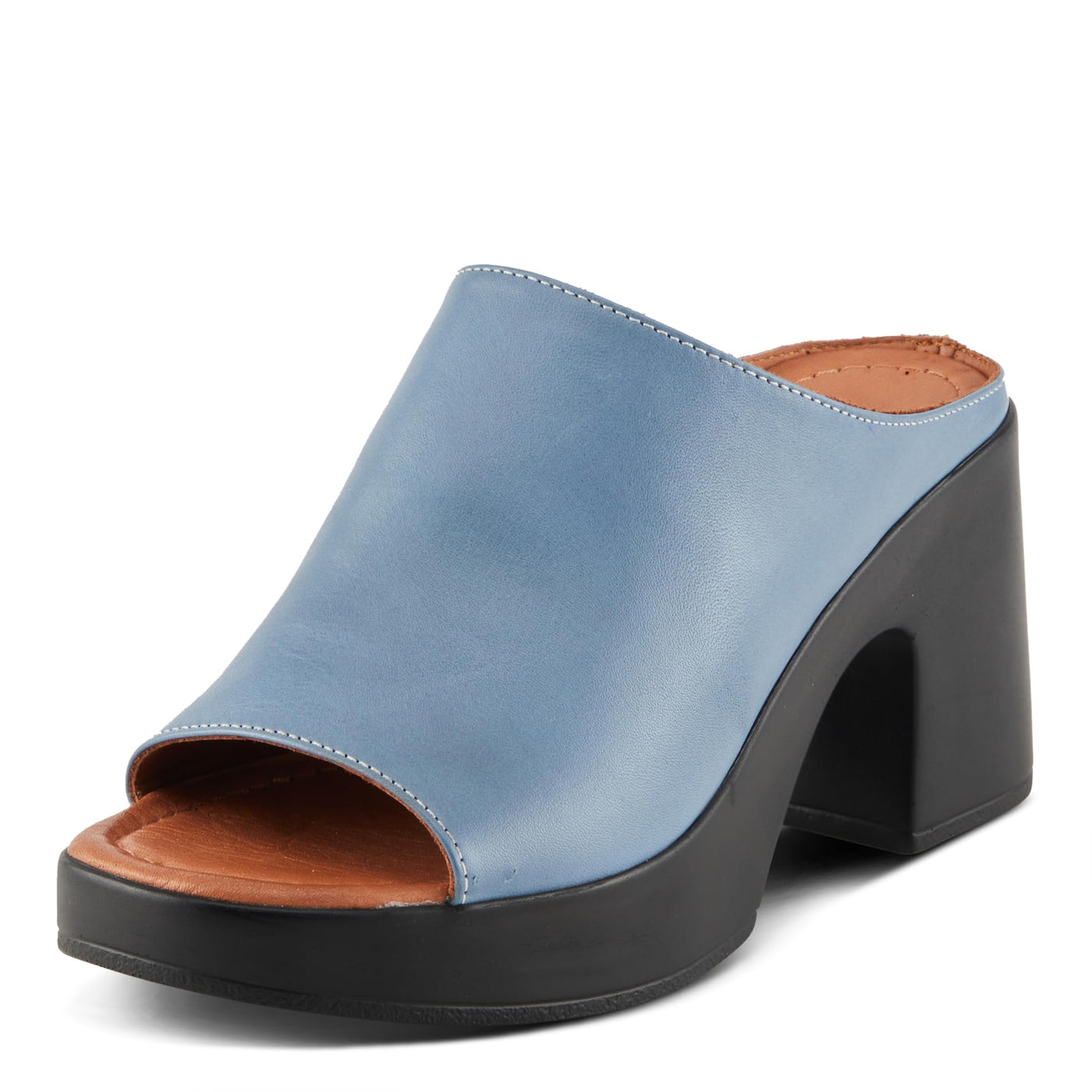 Spring Step NIKAYON Women's Blocked Heeled Mules with Genuine Leather Upper