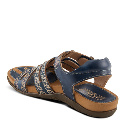 Spring Step L'Artiste Women's ACTIONETTA Artistic Sandals with Multiple Hook and Loop Closures Navy Multi EU 39 / US 8.5