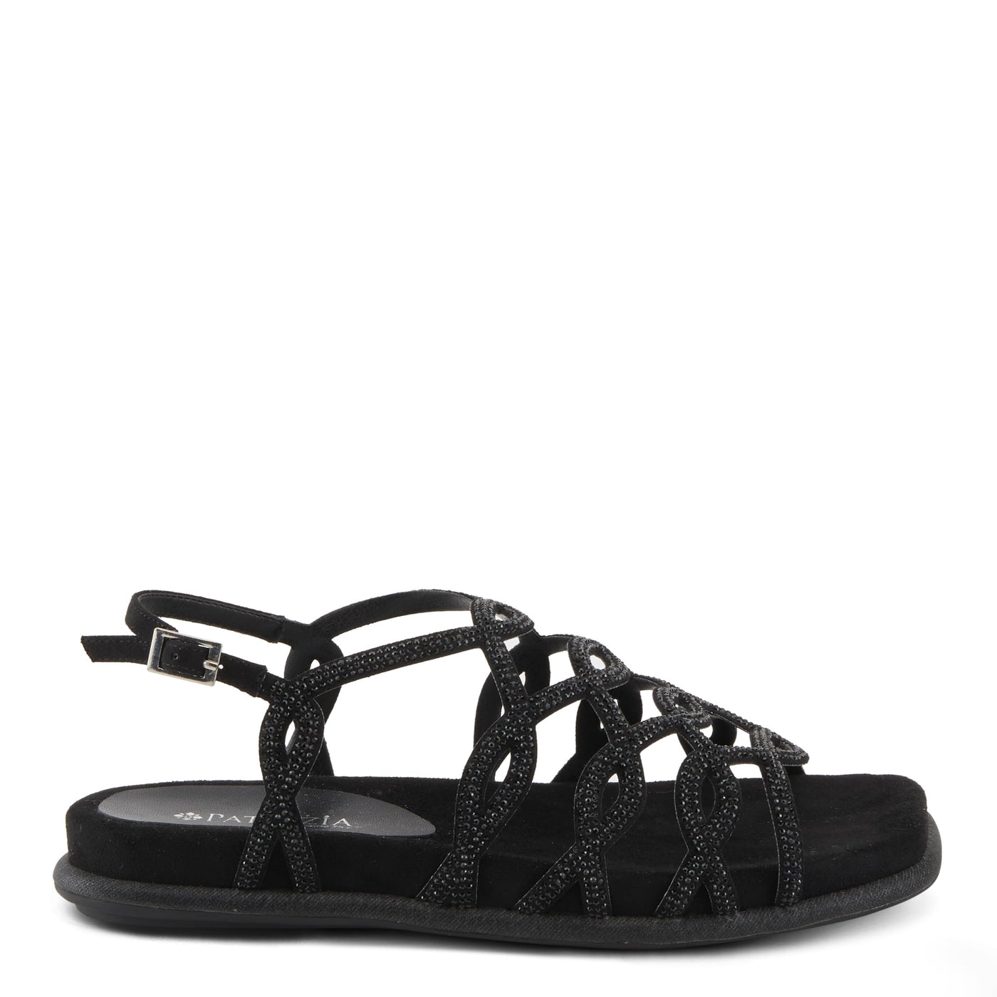 PATRIZIA Women's GLAMGLOSS Flat Sandals Black EU 41 / US 9.5-10