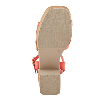 PATRIZIA Women's SANDRINE Quarter Strap Cork Platform Sandals Red Multi EU 38 / US 7.5-8
