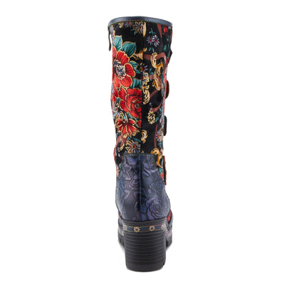 Spring Step L'Artiste Brazen Women's Mid-Shaft Boot - Versatile Chic, Bold & Stylish, Comfortable Ankle Boots Navy Multi EU 38/ US 7.5-8