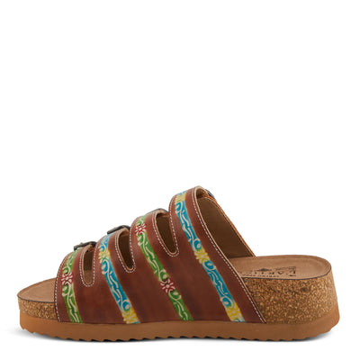 Spring Step L'Artiste Women's TOOCOOL Adjustable Hand-Painted Flatform Sandals Brown Multi EU 36 / US 5.5-6