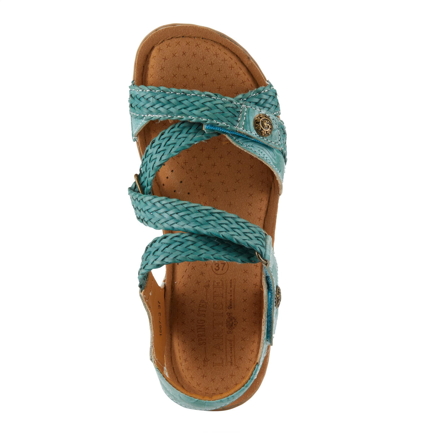 Spring Step L'Artiste Women's Atira Ankle Strap Sandal Teal EU 42 / US 10.5-11