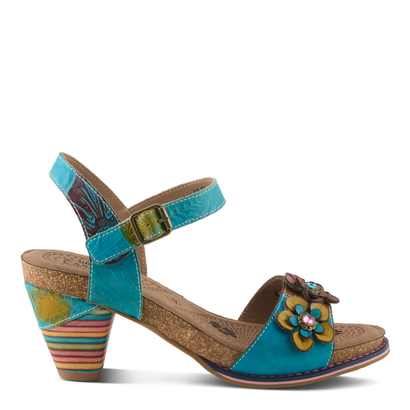 L'Artiste by Spring Step Women's Bluesky Sandal, Turquiose Multi, 9.5-10