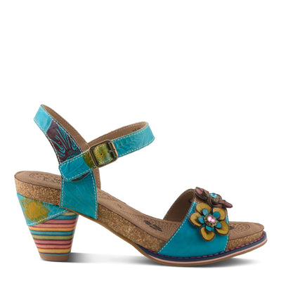 L'Artiste by Spring Step Women's Bluesky Sandal, Turquiose Multi, 9.5-10