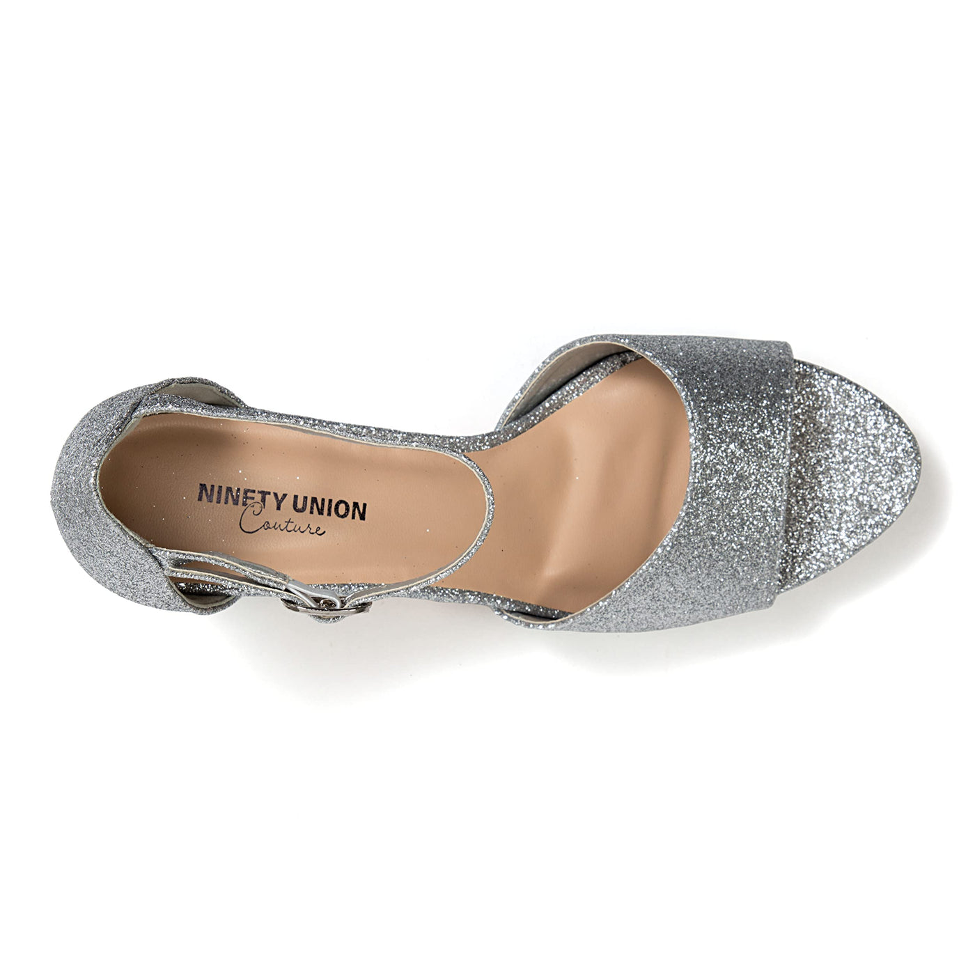 Ninety Union Jazzy Glitzy Open Till Close Back Sandal, Silver, 6