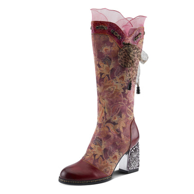 Spring Step L'Artiste Rorria Women's Statement Bootie - Crinoline Details, Cheetah Print Lace, Feminine & Playful Ankle Boots