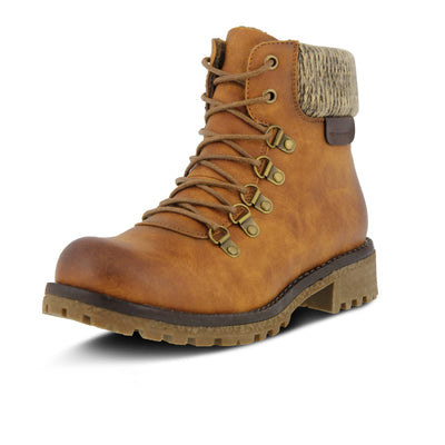PATRIZIA Spring Step Clarris Lace-Up Booties for Women - Ladies Boots with Cozy Faux Fur Lining - Tonal Stitching Ankle Boots for Womens - Camel EU 41 / US 9.5-10