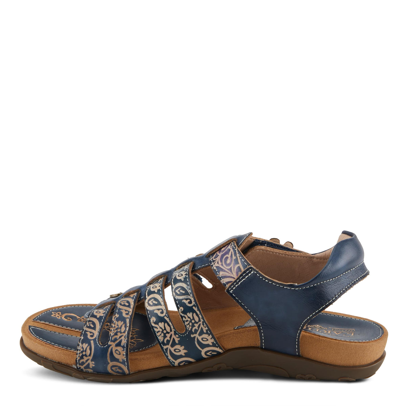 Spring Step L'Artiste Women's ACTIONETTA Artistic Sandals with Multiple Hook and Loop Closures Navy Multi EU 39 / US 8.5