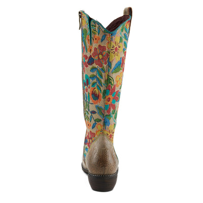 Spring Step L'Artiste Women's Rodeoqueen Leather Tall Boot Taupe Multi EU 41 / US 9.5-10