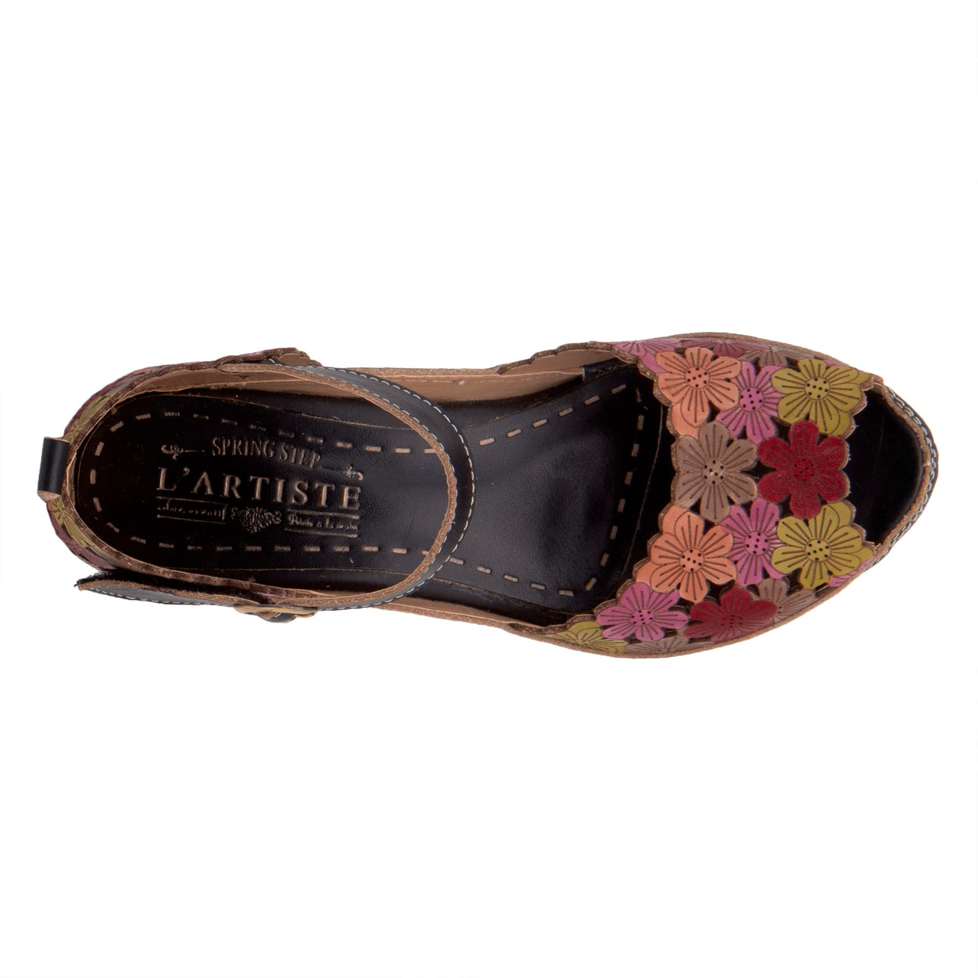 Spring Step L'Artiste Women's Avnia Ankle Strap Shoe Black Multi EU 36 / US 5.5-6