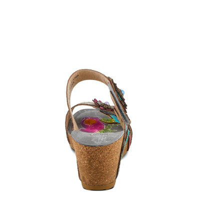 L'Artiste by Spring Step Women's Moai Sandal, Grey Multi, 8.5