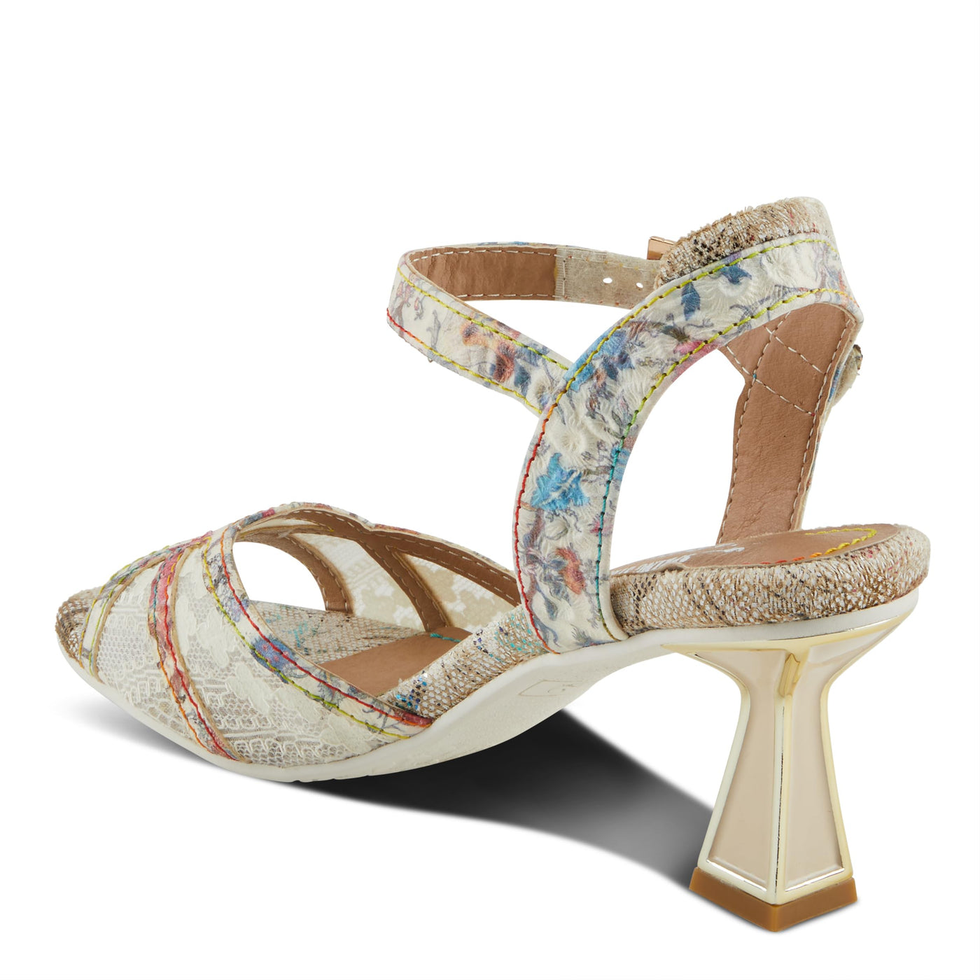 Spring Step L'Artiste Women's CHATEL Open-Toe Sandals - Classic Elegance with a Contemporary Twist Beige Multi EU 41 / US 9.5-10
